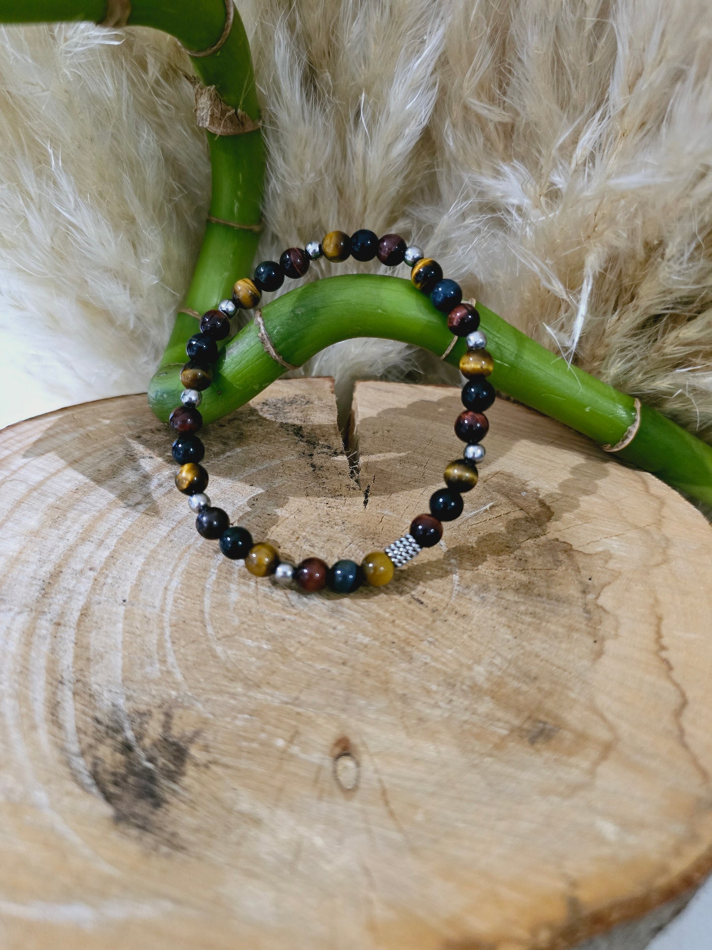 Bracelet homme "Alpha" 3 Oeils & acier inoxydable argenté