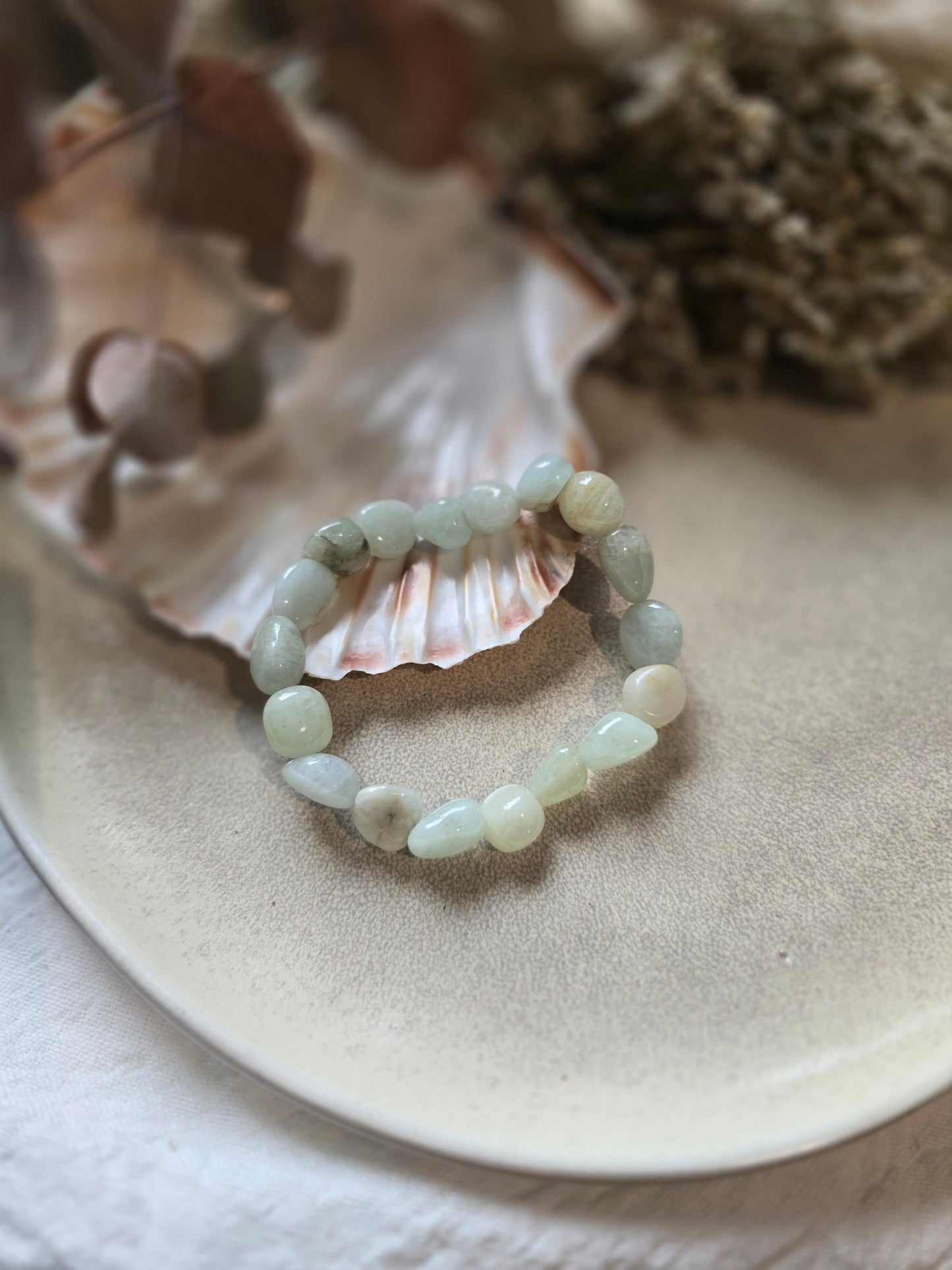 Agate Mousse vert clair - Bracelet