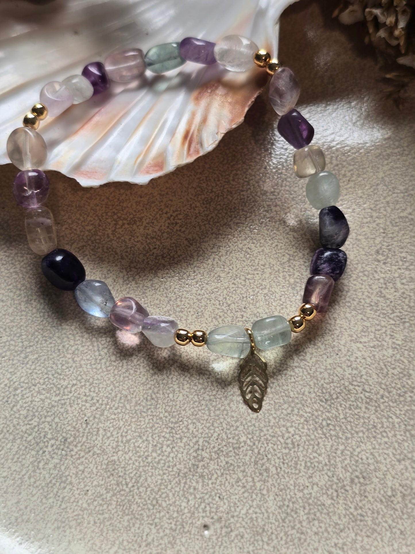 Fluorite - breloques Dorées