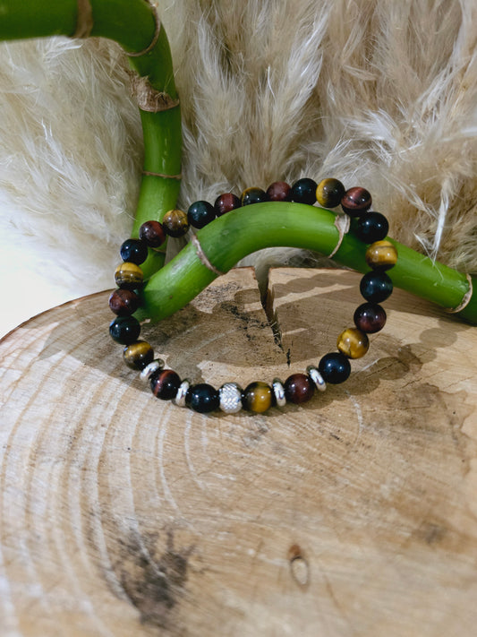 Bracelet homme "Alpha" 3 Oeils & acier inoxydable argenté