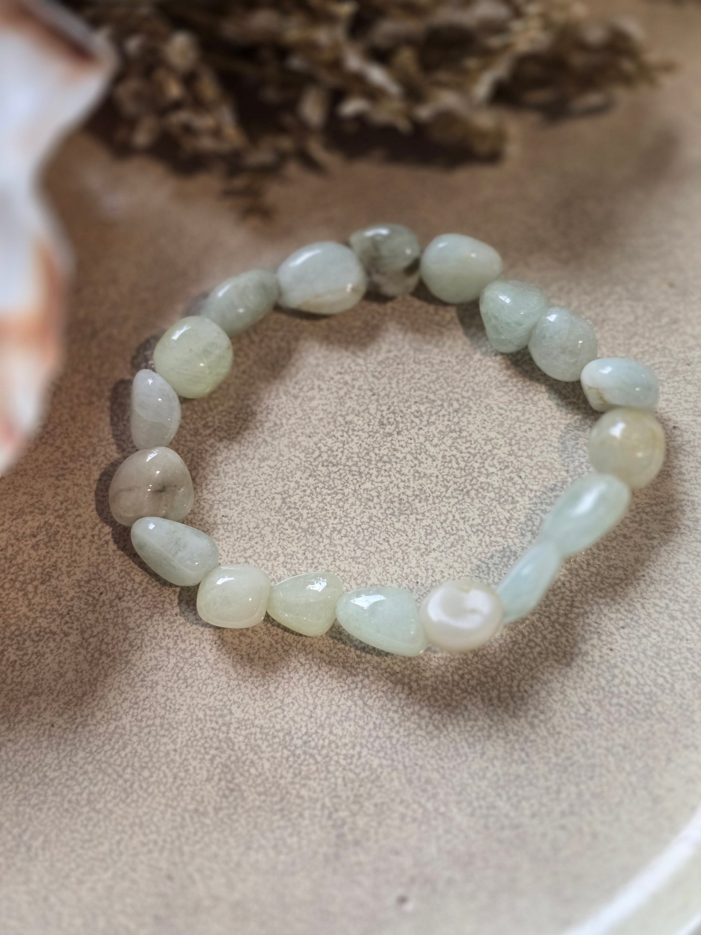 Agate Mousse vert clair - Bracelet